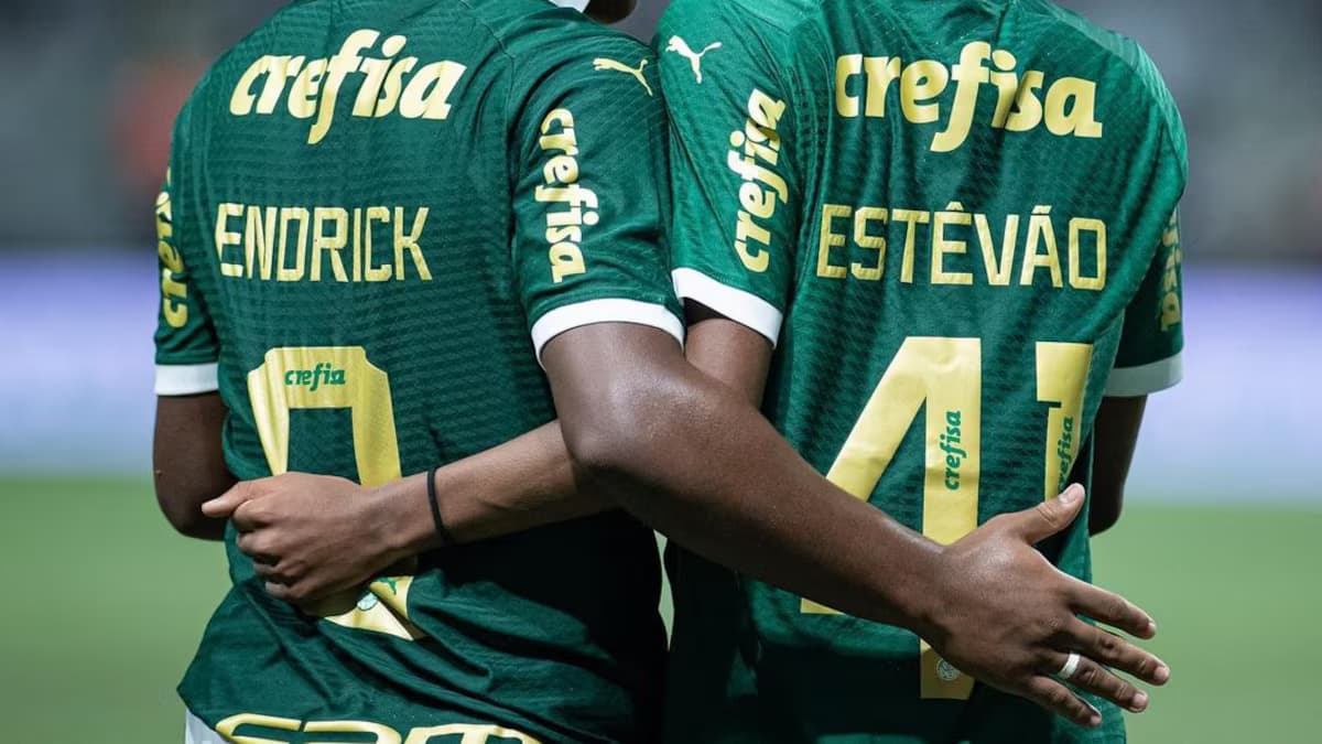 Endrick e Estêvão: duas joias do Palmeiras, dois caminhos diferentes na Europa.